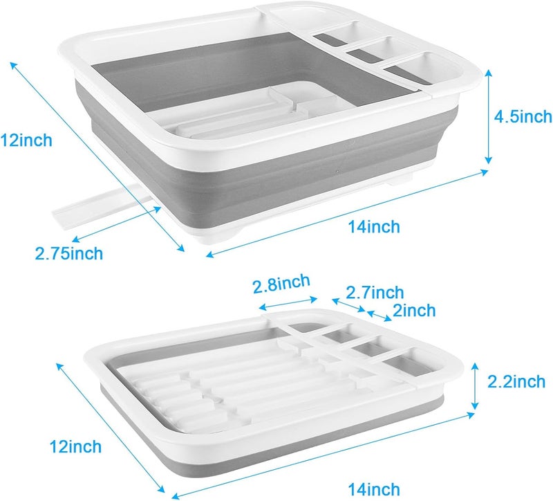 Seropy Collapsible Dish Drying Rack with Drain Plug Tube, Portable Dish Drainers for Kitchen Counter, Folding Dish Rack Over Sink Drying Dinnerware,Kitchen Sink Organizer Travel Trailer RV Camping Essentials - Image 3